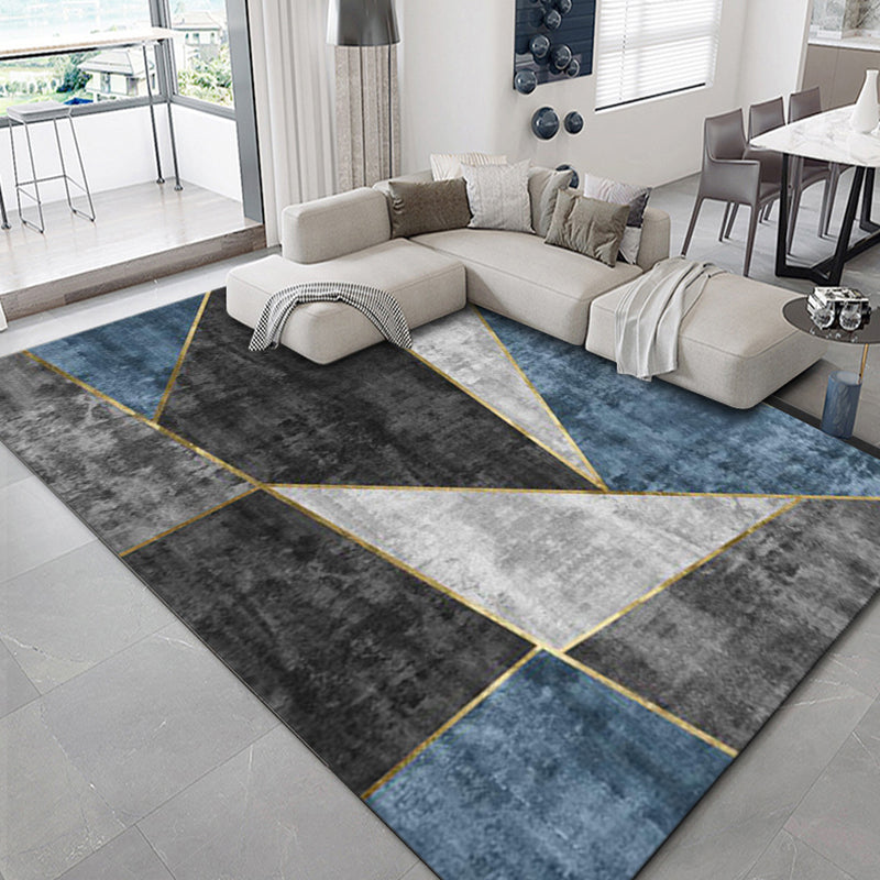 Luxus geometrischer Druck Teppich Mehrfarbig Synthetik Teppich Rutschfeste Unterlage Tierfreundlicher Teppich für Das Wohnzimmer