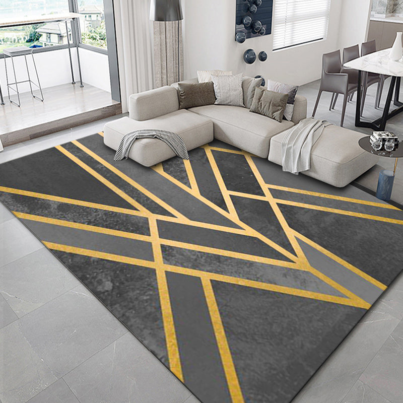 Luxus geometrischer Druck Teppich Mehrfarbig Synthetik Teppich Rutschfeste Unterlage Tierfreundlicher Teppich für Das Wohnzimmer