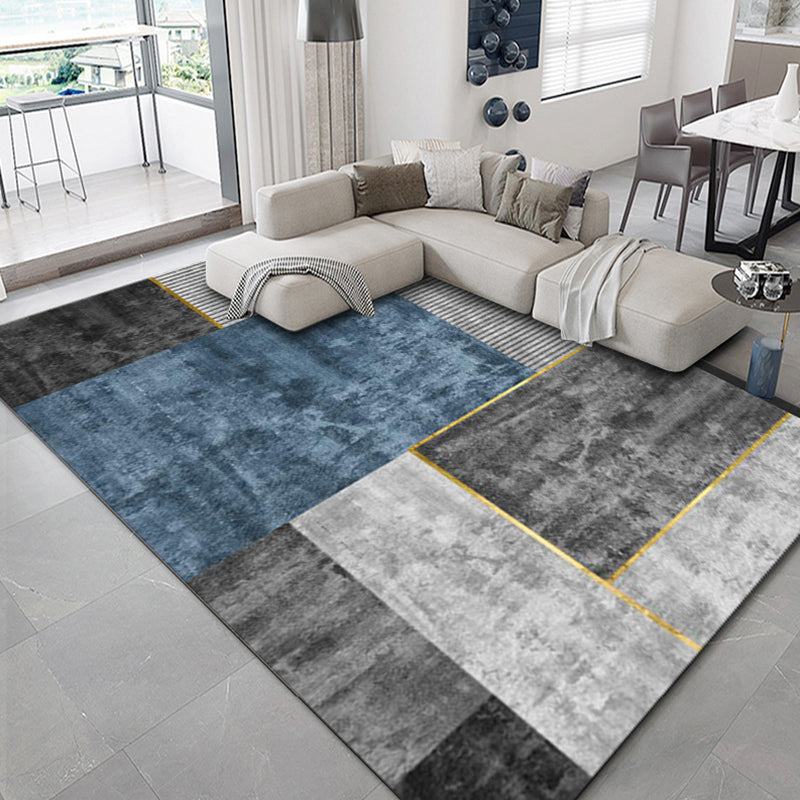 Luxus geometrischer Druck Teppich Mehrfarbig Synthetik Teppich Rutschfeste Unterlage Tierfreundlicher Teppich für Das Wohnzimmer