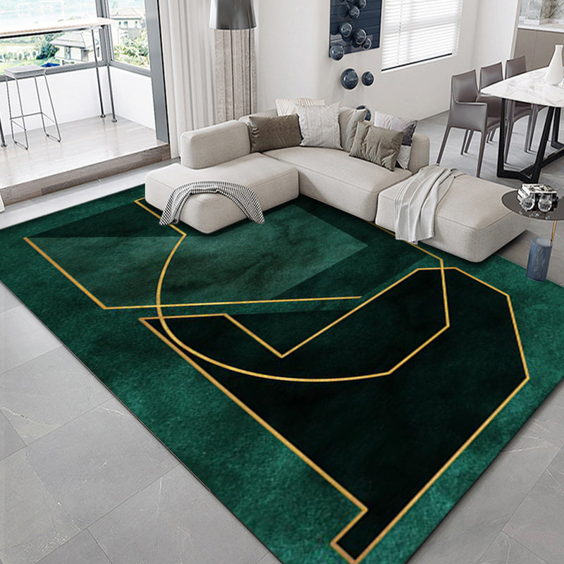 Luxus geometrischer Druck Teppich Mehrfarbig Synthetik Teppich Rutschfeste Unterlage Tierfreundlicher Teppich für Das Wohnzimmer