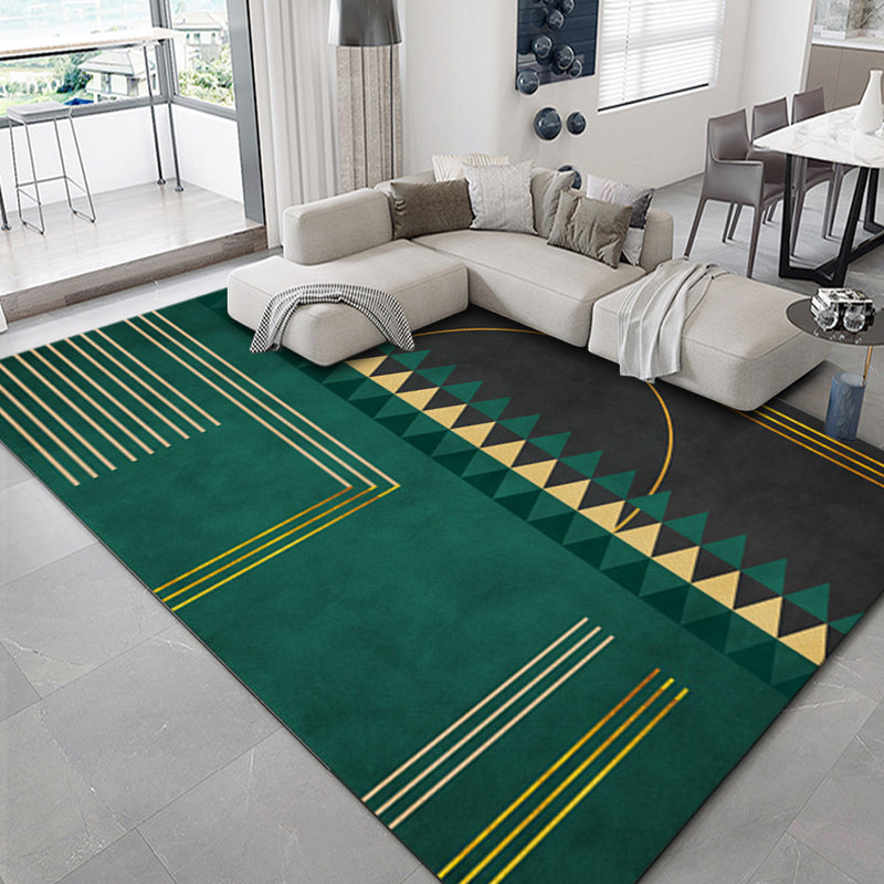Luxus geometrischer Druck Teppich Mehrfarbig Synthetik Teppich Rutschfeste Unterlage Tierfreundlicher Teppich für Das Wohnzimmer