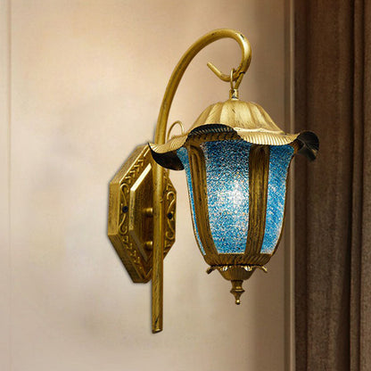 Frendorf | Marokkaanse Bel Wandlamp Fixture Met Één Gloeilamp Metallic Wandgemonteerde Lamp in Meerblauw