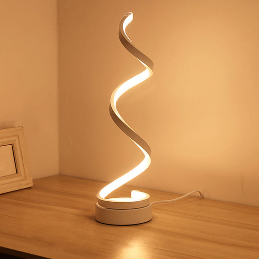Spiralförmige Nachttischlampe zeitgenössische Acryl Wohnzimmer LED Tischbeleuchtung