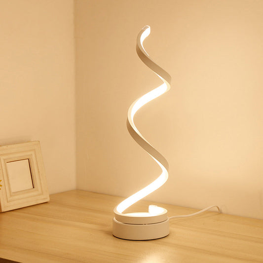 Spiralförmige Nachttischlampe zeitgenössische Acryl Wohnzimmer LED Tischbeleuchtung
