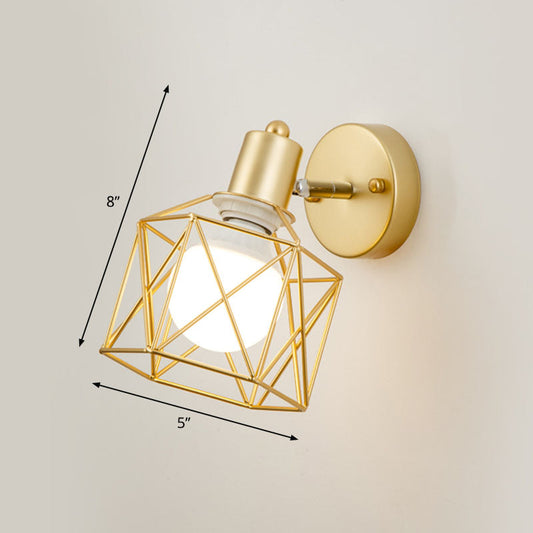 Frendorf | Antieke hexagonale wandlamp enkele ijzeren draaibare wandlichtarmatuur in goud