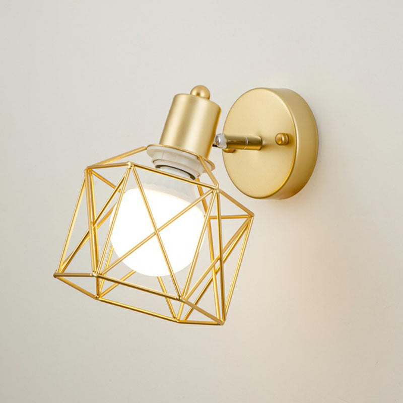 Frendorf | Antieke hexagonale wandlamp enkele ijzeren draaibare wandlichtarmatuur in goud