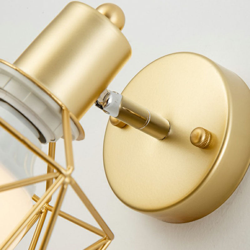 Frendorf | Antieke hexagonale wandlamp enkele ijzeren draaibare wandlichtarmatuur in goud