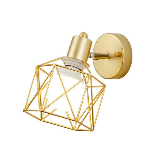 Frendorf | Antieke hexagonale wandlamp enkele ijzeren draaibare wandlichtarmatuur in goud