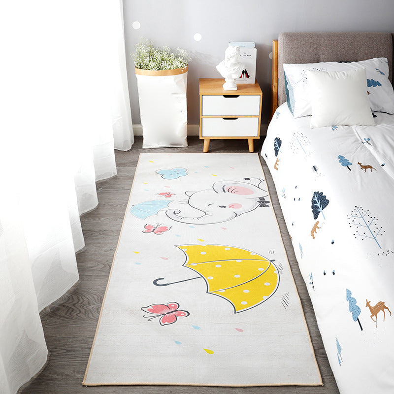 Frendorf | Schöner Kinderzimmerteppich Mehrfarbiger Tierdruckbereichsteppich Polypropylen Rutschfeste Unterlage Pflegeleichter Teppich
