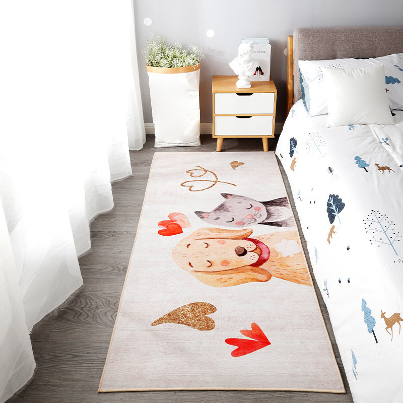 Frendorf | Schöner Kinderzimmerteppich Mehrfarbiger Tierdruckbereichsteppich Polypropylen Rutschfeste Unterlage Pflegeleichter Teppich