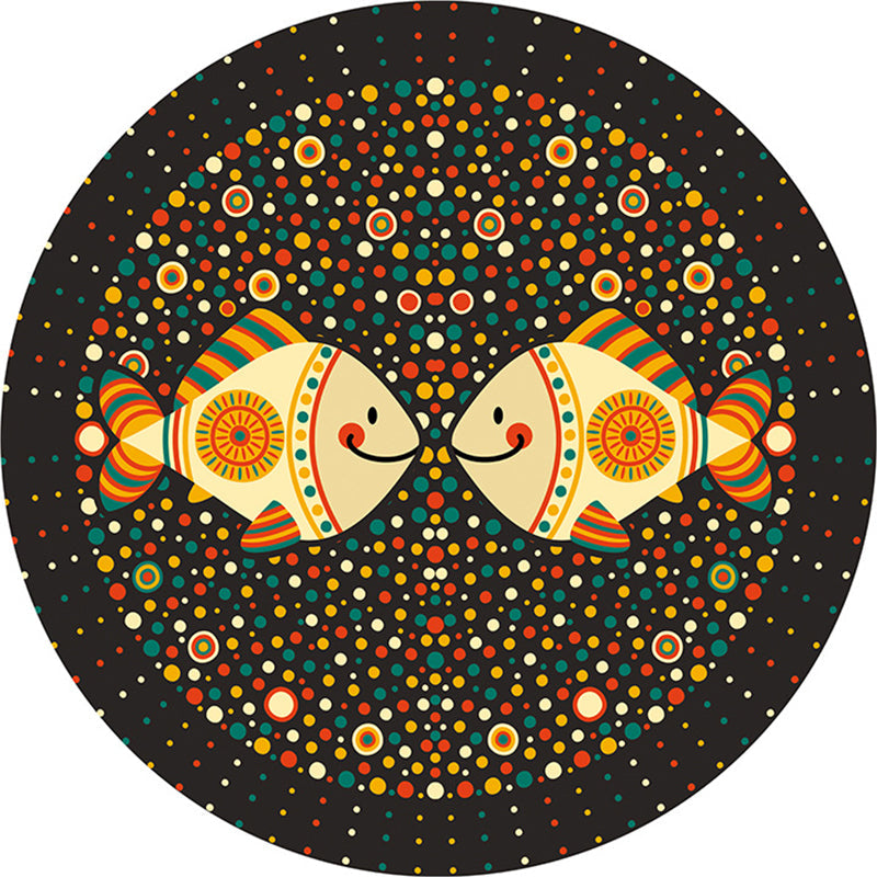 Frendorf | Beruhigender Cartoon-Teppich Mehrfarben Niedlicher Bereichsteppich Polypropylen Rutschfest Maschinenwaschbar Teppich für Kinder