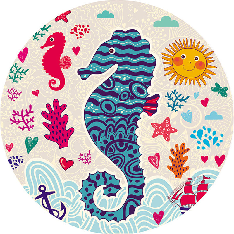 Frendorf | Beruhigender Cartoon-Teppich Mehrfarben Niedlicher Bereichsteppich Polypropylen Rutschfest Maschinenwaschbar Teppich für Kinder