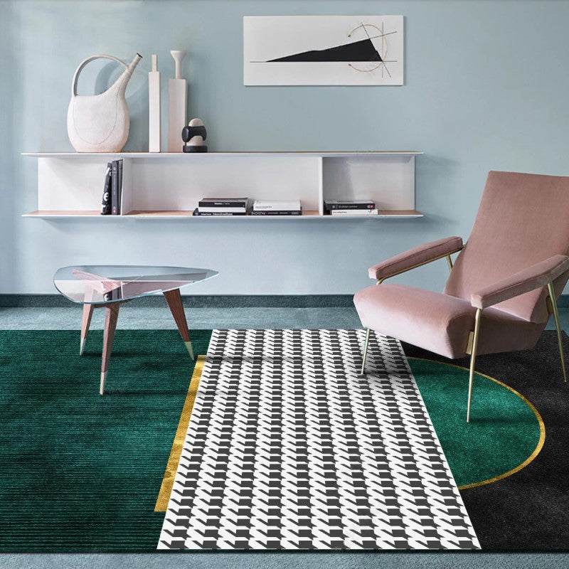 Frendorf | Funky Wohnzimmerteppich Mehrfarbig geometrisches Muster Teppich Polypropylen haustierfreundlicher waschbarer Teppich