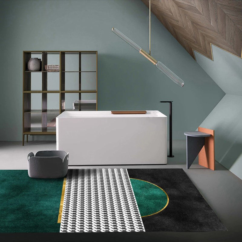 Frendorf | Funky Wohnzimmerteppich Mehrfarbig geometrisches Muster Teppich Polypropylen haustierfreundlicher waschbarer Teppich