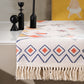 Frendorf | Boho Wohnzimmer Teppich Multi-Farben Geometrisches Muster Teppich Leinen Umweltfreundlicher Handgemachter Teppich mit Fransen