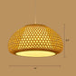 Holz Handgewebte Hängeleuchte Minimalistisch 1 Kopf Rattan Pendelleuchte