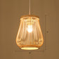 Holz Handgewebte Hängeleuchte Minimalistisch 1 Kopf Rattan Pendelleuchte