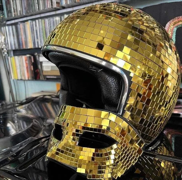 Frendorf | Disco-Kugel-Helm mit einziehbarem Visier