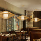 Handgefertigte Restaurant-Deckenleuchte Bamboo Einzelne moderne Stil hängende Pendelleuchte aus Holz