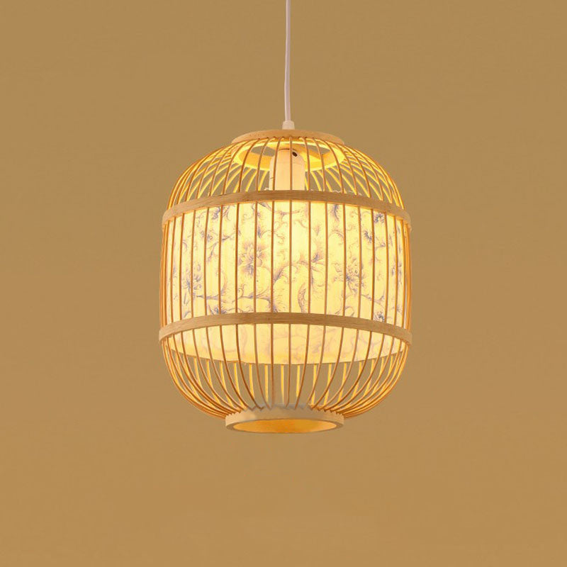 Handgefertigte Restaurant-Deckenleuchte Bamboo Einzelne moderne Stil hängende Pendelleuchte aus Holz