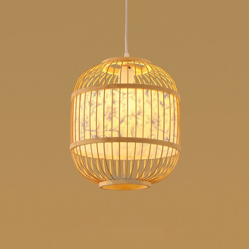 Handgefertigte Restaurant-Deckenleuchte Bamboo Einzelne moderne Stil hängende Pendelleuchte aus Holz