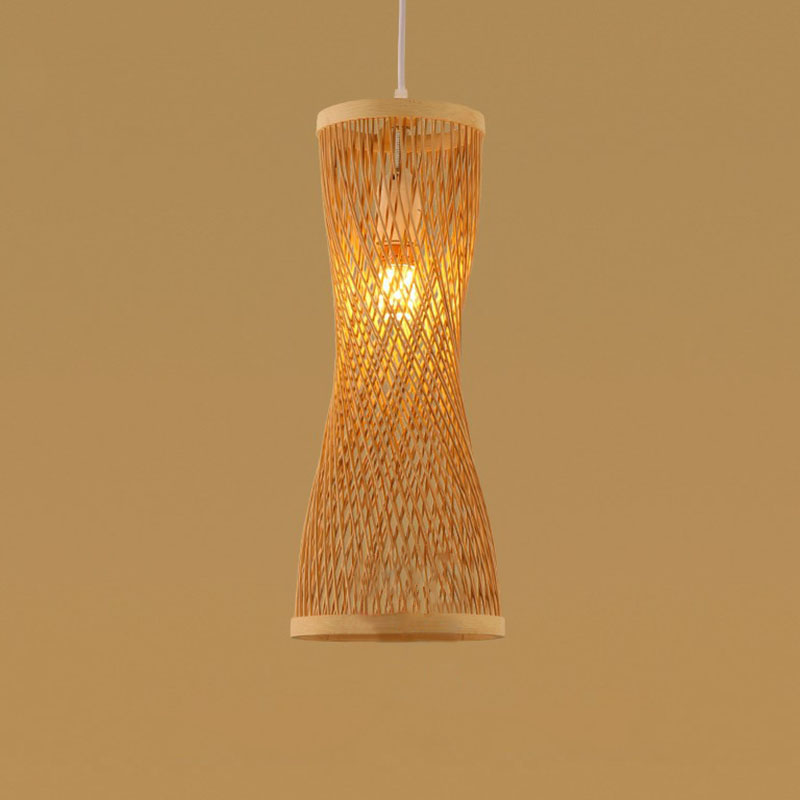 Handgefertigte Restaurant-Deckenleuchte Bamboo Einzelne moderne Stil hängende Pendelleuchte aus Holz