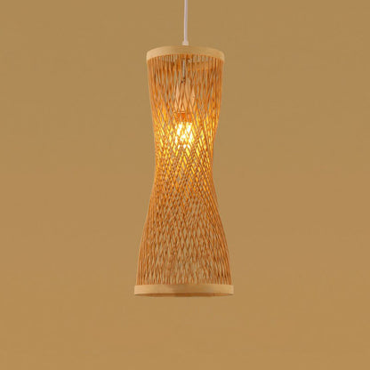 Handgefertigte Restaurant-Deckenleuchte Bamboo Einzelne moderne Stil hängende Pendelleuchte aus Holz