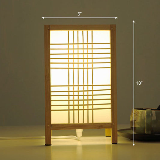 Schattierte Nachttischlampe Zeitgenössische Bambus Einzel Teezimmer Tischbeleuchtung in Holz