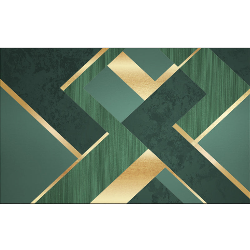 Luxus Wohnzimmer Teppich Mehrfarbig Geometrisches Muster Bereichsteppich Polyester Rutschfester Maschinenwaschbarer Teppich
