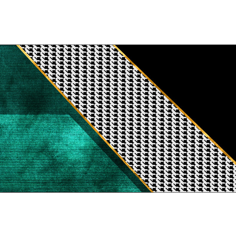 Luxus Wohnzimmer Teppich Mehrfarbig Geometrisches Muster Bereichsteppich Polyester Rutschfester Maschinenwaschbarer Teppich