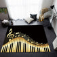 Mehrfarbiger Schlafzimmerteppich Funky Musik Gedruckter Bereichsteppich Polyester Rutschfeste Rückseite Haustierfreundlicher Teppich