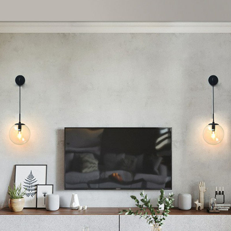 Glas Kugel Wand Scheinwerfer Licht Einfache Einzelne Glühbirne Wand Hängende Beleuchtung für Wohnzimmer