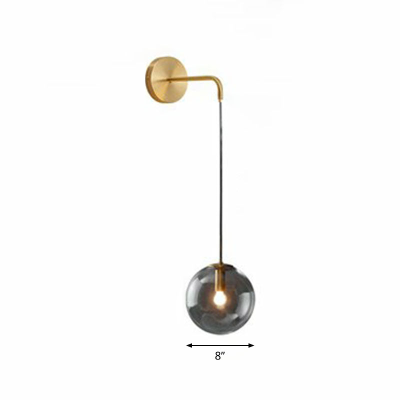 Glas Kugel Wand Scheinwerfer Licht Einfache Einzelne Glühbirne Wand Hängende Beleuchtung für Wohnzimmer