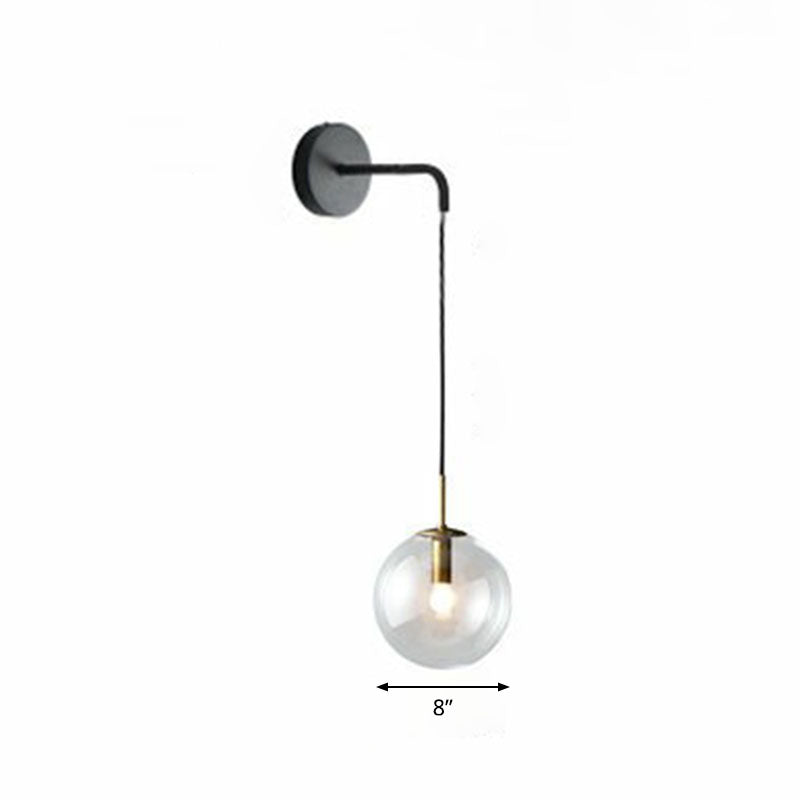Glas Kugel Wand Scheinwerfer Licht Einfache Einzelne Glühbirne Wand Hängende Beleuchtung für Wohnzimmer