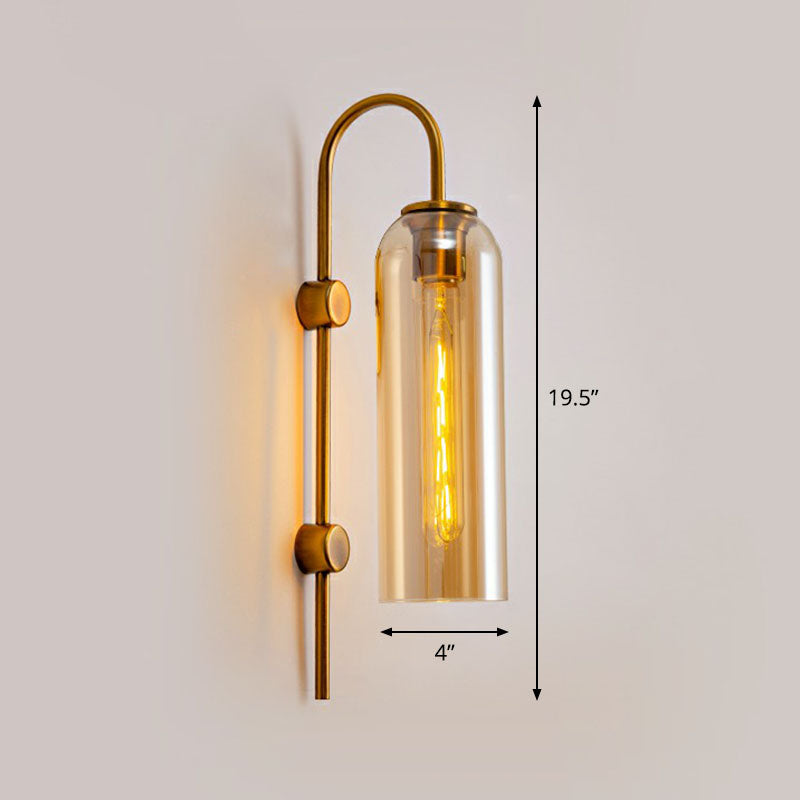 Frendorf | Verlängerte Kuppel Wand Sconce Licht Post-Moderne Glas 1-Lampe Flur Wandleuchte mit Ganshalsarm