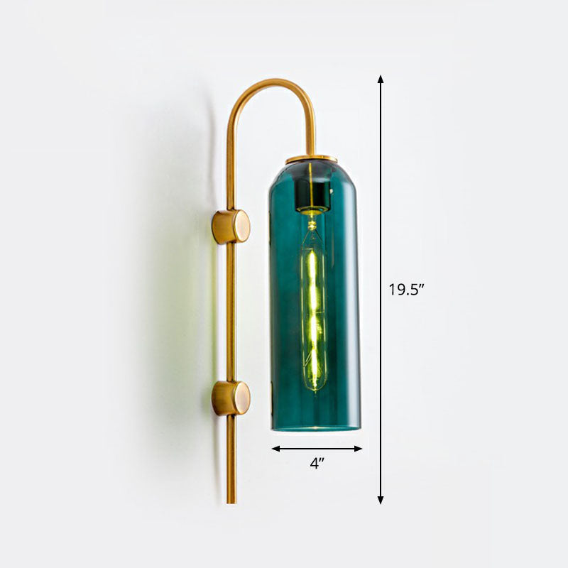 Frendorf | Verlängerte Kuppel Wand Sconce Licht Post-Moderne Glas 1-Lampe Flur Wandleuchte mit Ganshalsarm