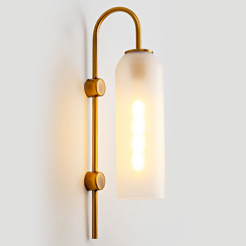Frendorf | Verlängerte Kuppel Wand Sconce Licht Post-Moderne Glas 1-Lampe Flur Wandleuchte mit Ganshalsarm