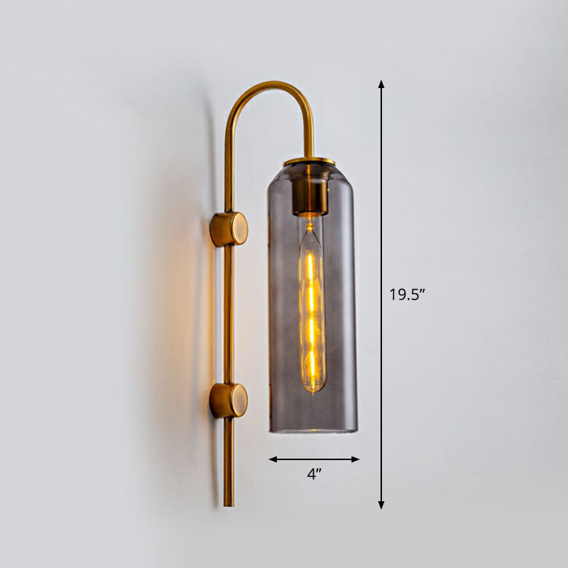 Frendorf | Verlängerte Kuppel Wand Sconce Licht Post-Moderne Glas 1-Lampe Flur Wandleuchte mit Ganshalsarm