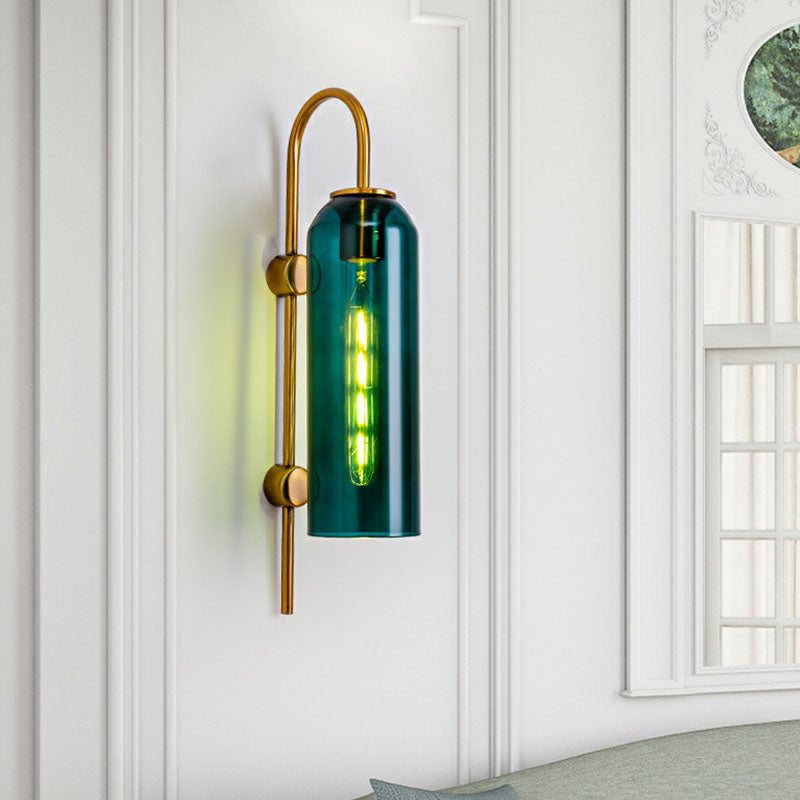Frendorf | Verlängerte Kuppel Wand Sconce Licht Post-Moderne Glas 1-Lampe Flur Wandleuchte mit Ganshalsarm