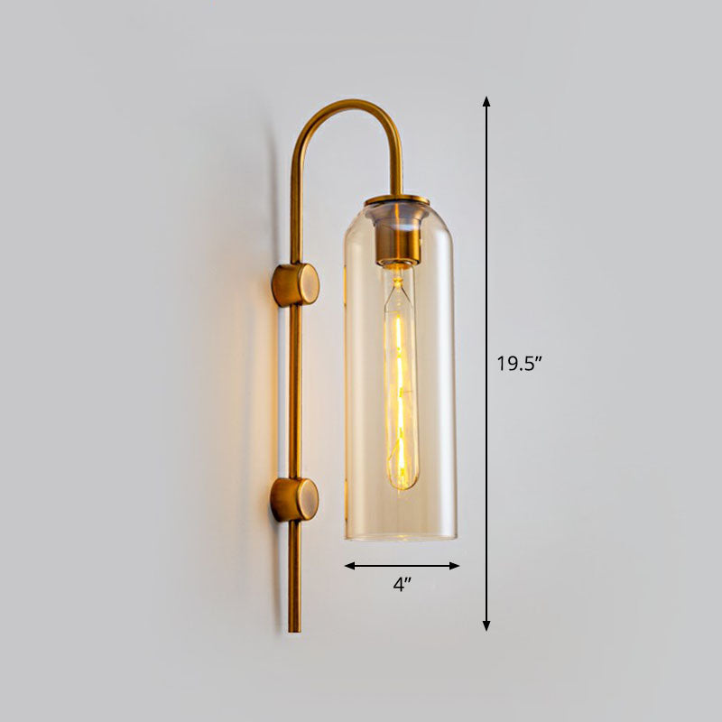 Frendorf | Verlängerte Kuppel Wand Sconce Licht Post-Moderne Glas 1-Lampe Flur Wandleuchte mit Ganshalsarm