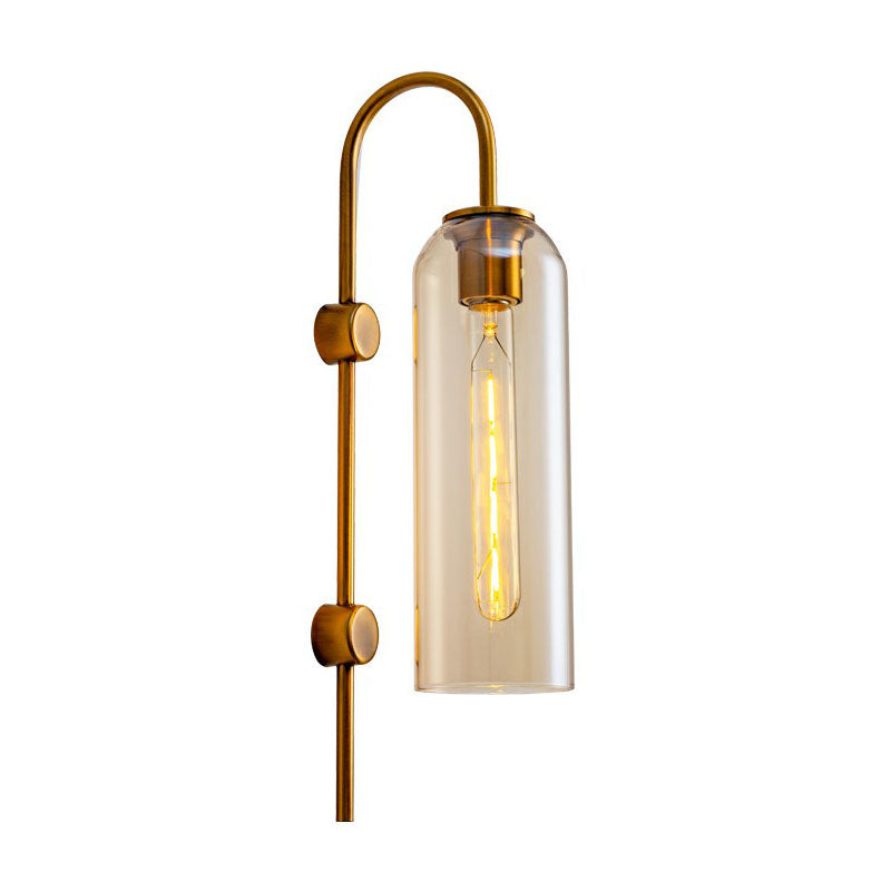 Frendorf | Verlängerte Kuppel Wand Sconce Licht Post-Moderne Glas 1-Lampe Flur Wandleuchte mit Ganshalsarm