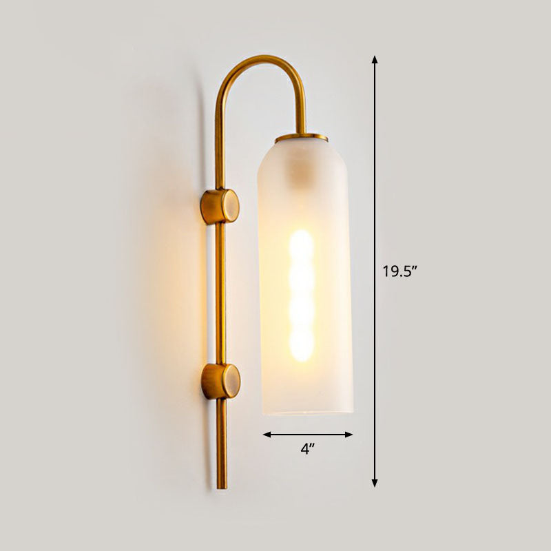 Frendorf | Verlängerte Kuppel Wand Sconce Licht Post-Moderne Glas 1-Lampe Flur Wandleuchte mit Ganshalsarm