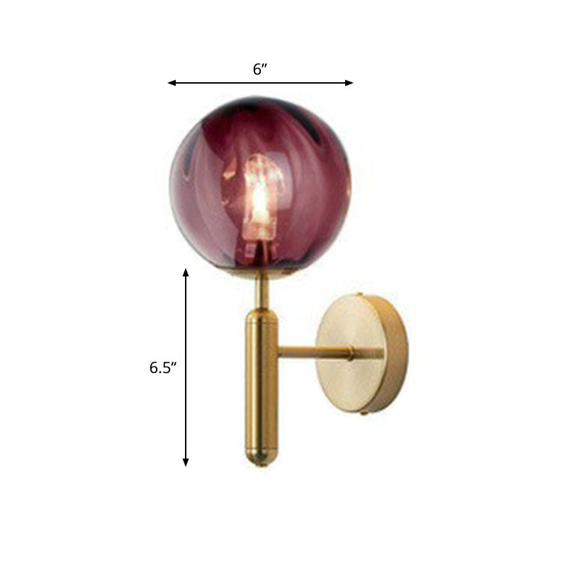 Frendorf | Glasball Mini Wandleuchten Kit Postmodern Einzelne-Glühbirne Wandleuchte für Schlafzimmer