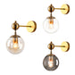 Frendorf | 1 Licht Klar/Grau/Amber Glas Wandleuchte Vintage Messing Globe Shade Wohnzimmer Beleuchtung Fixture
