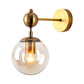 Frendorf | 1 Licht Klar/Grau/Amber Glas Wandleuchte Vintage Messing Globe Shade Wohnzimmer Beleuchtung Fixture