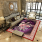 Frendorf | Multicolored living room rug Chinoiserie flower rug polypropylene machine washable stain resistant non-slip back rug