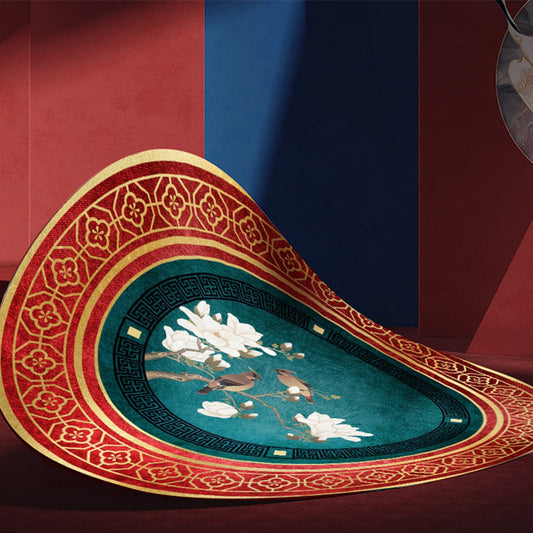 Frendorf | Betoverend Multicolor Bloemprint Tapijt Polyester Aziatisch Tapijt Antislip Huisdiervriendelijk Vlekbestendig Tapijt voor Thuis