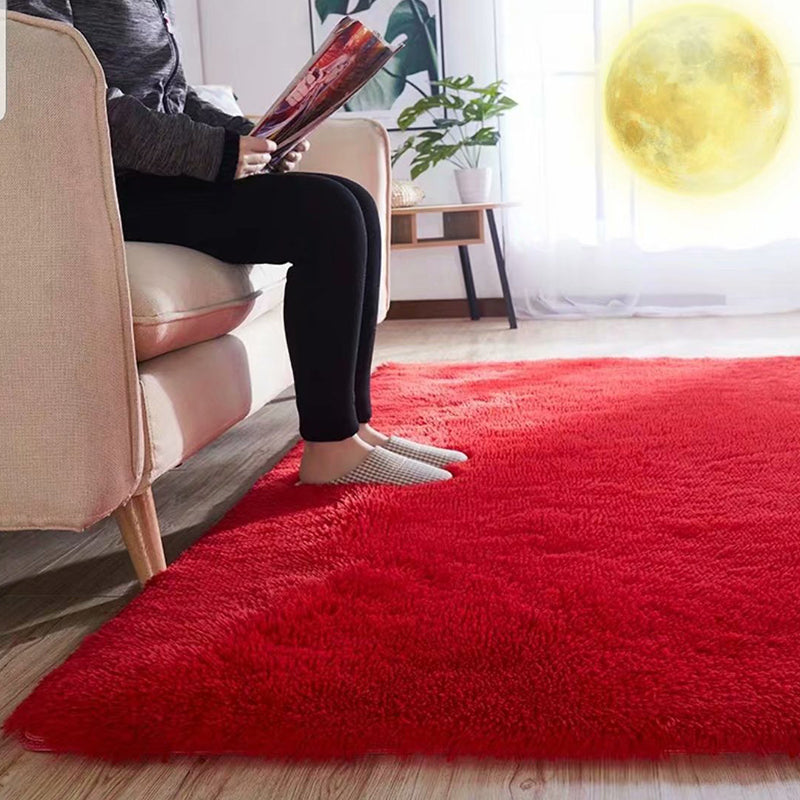 Frendorf | Fluffy Plain Rug Multi Colored Casual Rug Synthetisch Wasbaar Huisdier Vriendelijk Antislip Tapijt voor Woonkamer