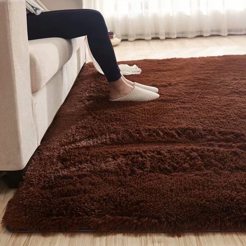 Frendorf | Fluffy Plain Rug Multi Colored Casual Rug Synthetisch Wasbaar Huisdier Vriendelijk Antislip Tapijt voor Woonkamer