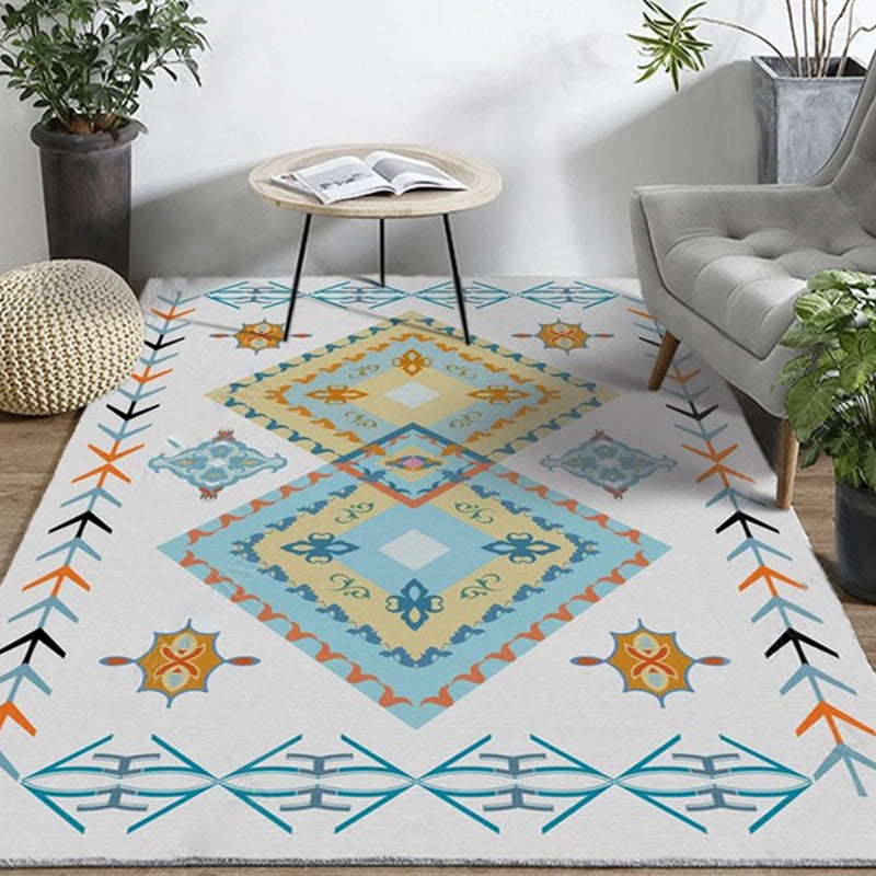 Frendorf | Bohemian Home Teppich Mehrfarbiger Druck Teppich Polypropylen Rutschfest Waschbar Fleckenbeständig Innenteppich